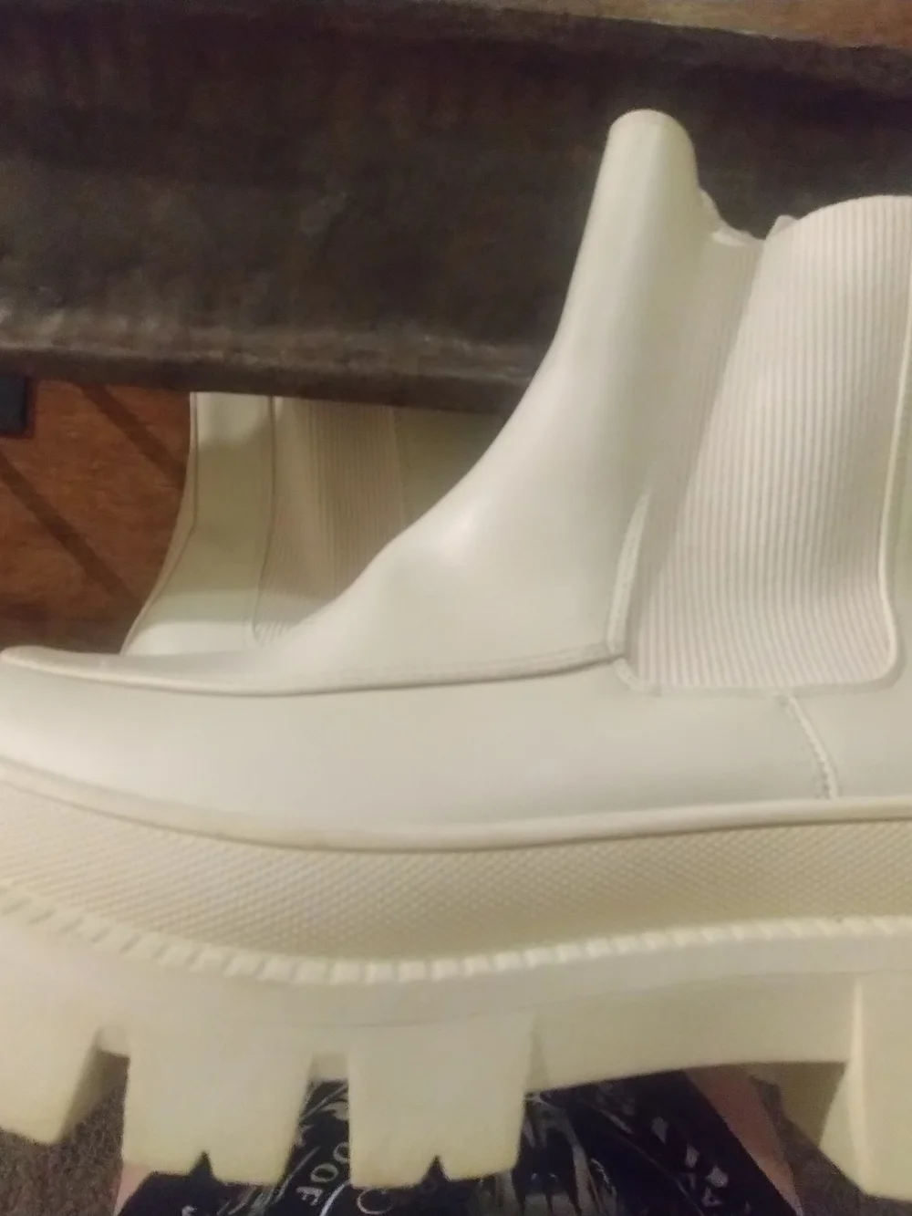 Lane Bryant Cream Platform Ankle Boots